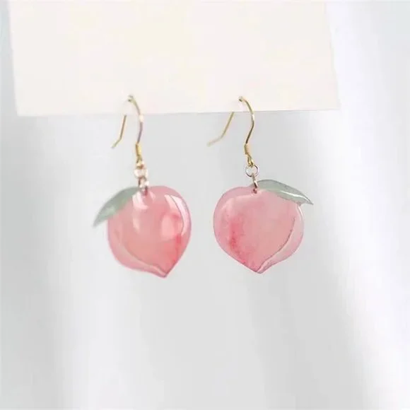 🍑Brand New Luscious Peach Contemporary Womens Earrings - Picture 3 of 7
